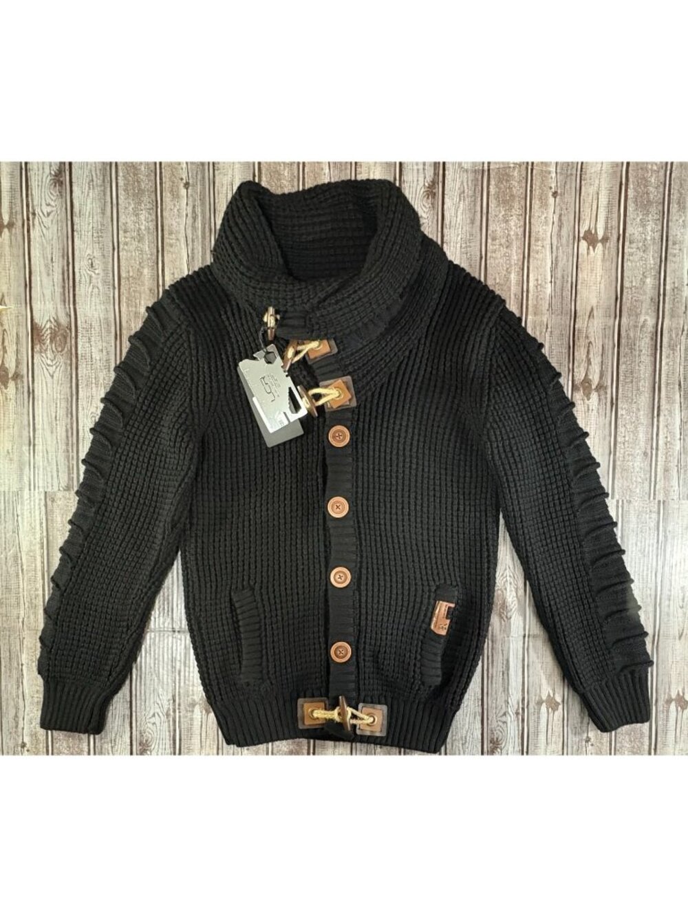 LCR Black Edition Knit Toggle Shawl Collar Cardigan sz XL color Black NWT $125